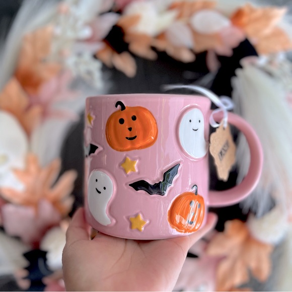 LANG Other - ✨NEW🎃LANG Pink Ghosts Pumpkin Bats Halloween Mug🩷